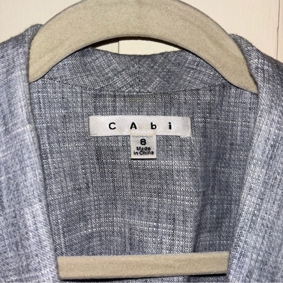 CAbi Light Blue Gray Linen Beachwalk Chambray Blazer size 8 - Picture 5 of 6
